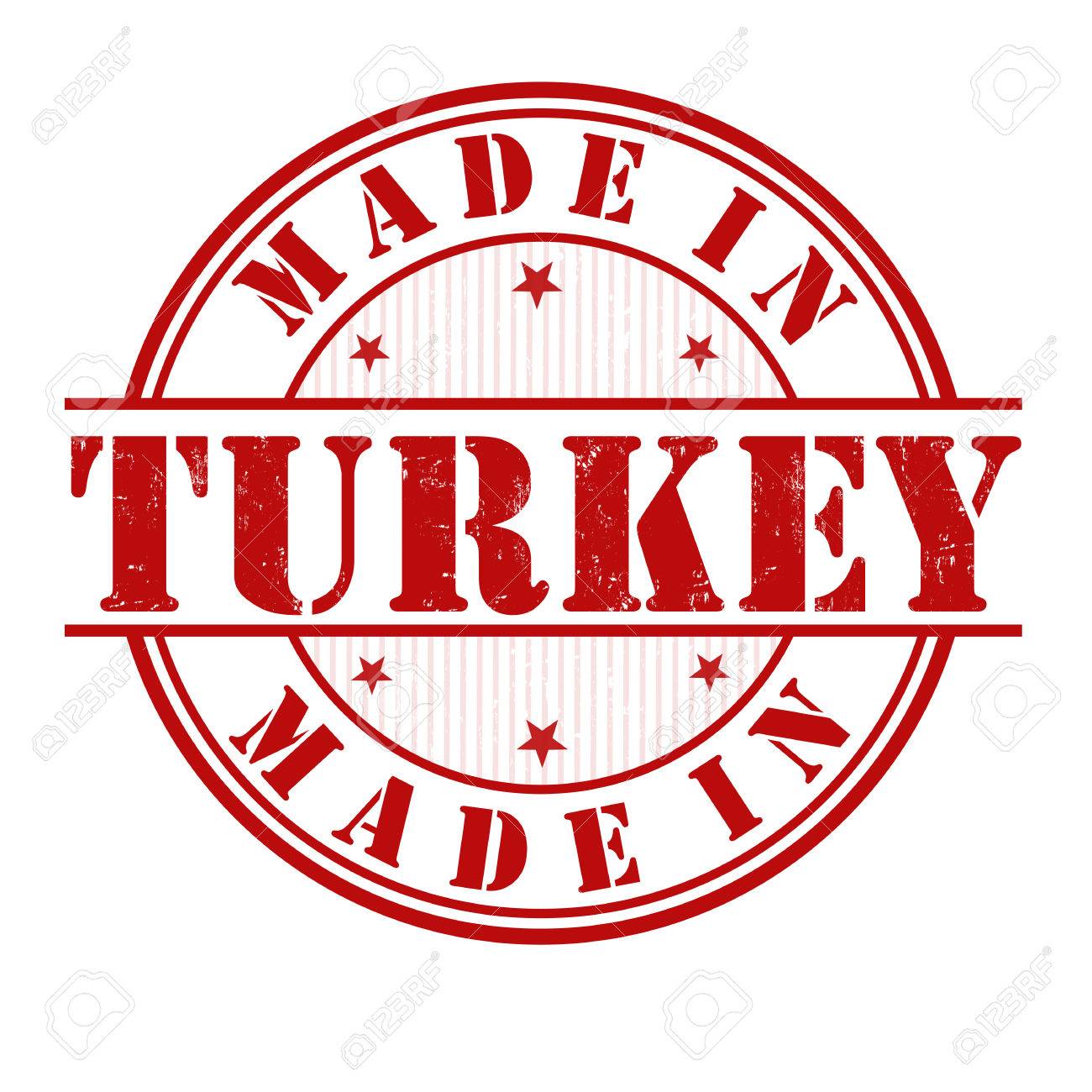 Made in Turkey grunge rubber stamp on white, vector illustration.