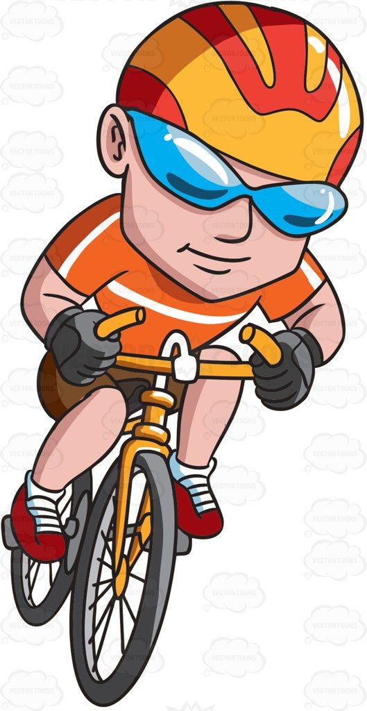 A happy man riding a bike #cartoon #clipart #vector.