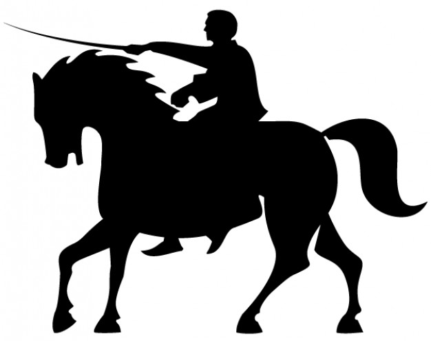 Horse rider silhouettes vector Vector.