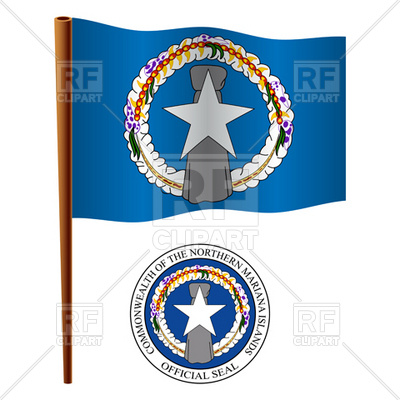 Northern Mariana Islands flag and coat of arms Vector Image #16741.