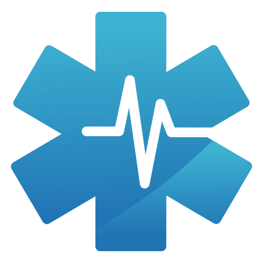 Heartbeat star medical logo.