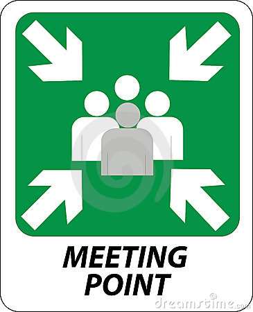 Meeting Place Sign Stock Vector.