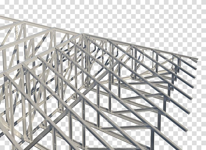 Steel frame Structure Truss Framing, others transparent.