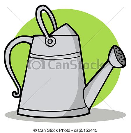 Clipart Vector of Metal Gardening Watering Can.