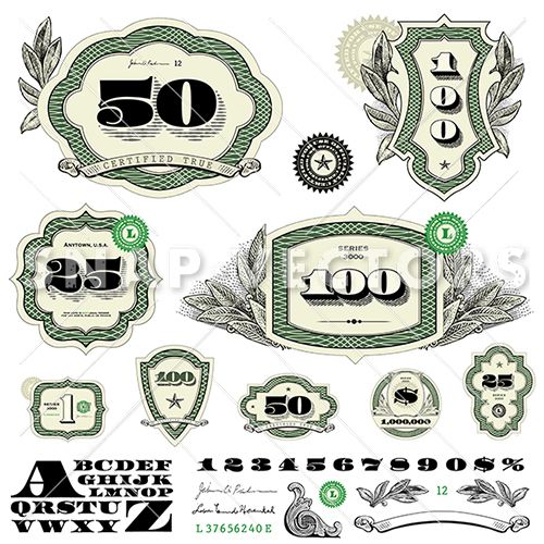 Money Logo Vector Frame Set.