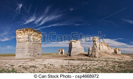 Stock Photo of Monument Rocks KS.