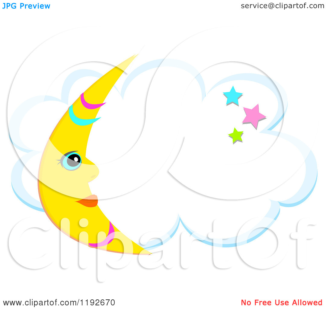 Moon And Clouds Clipart.