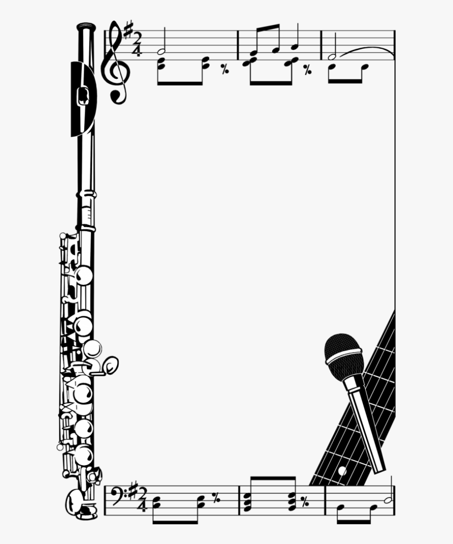 Music Notes Borders Png Illustration Of A Frame Clipart.