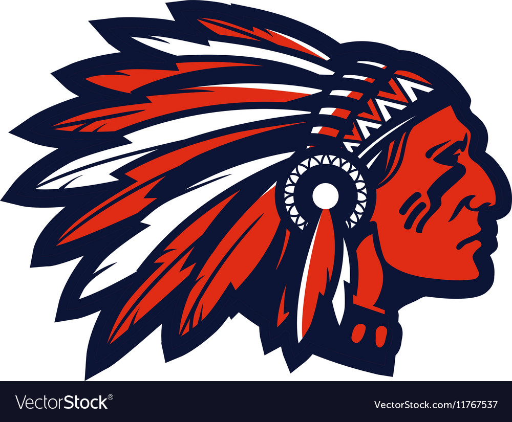 American native chief head mascot logo or.