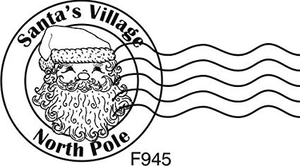 North Pole Postage Cling Rubber Stamp by DRS Designs Rubber Stamps.