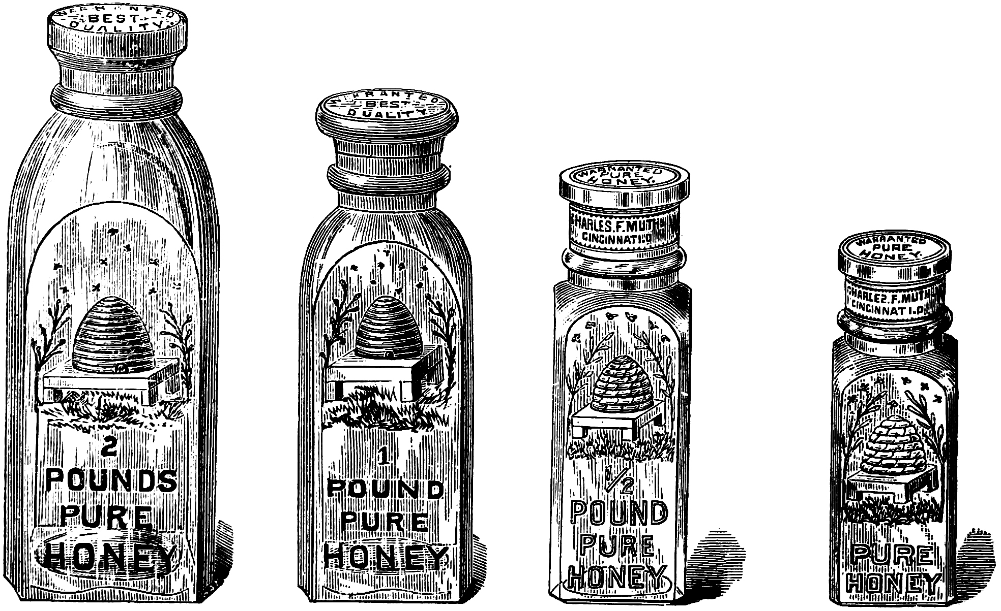 Free Vintage Honey Jar Clipart.