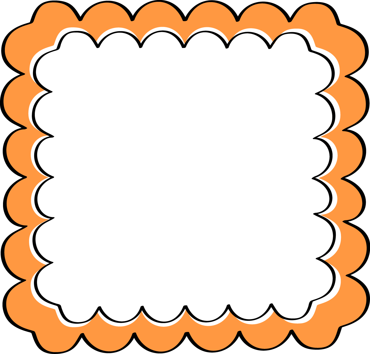 black and orange border.