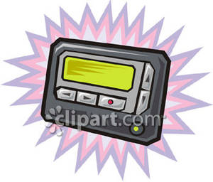 A Beeper Or Pager Royalty Free Clipart Picture.