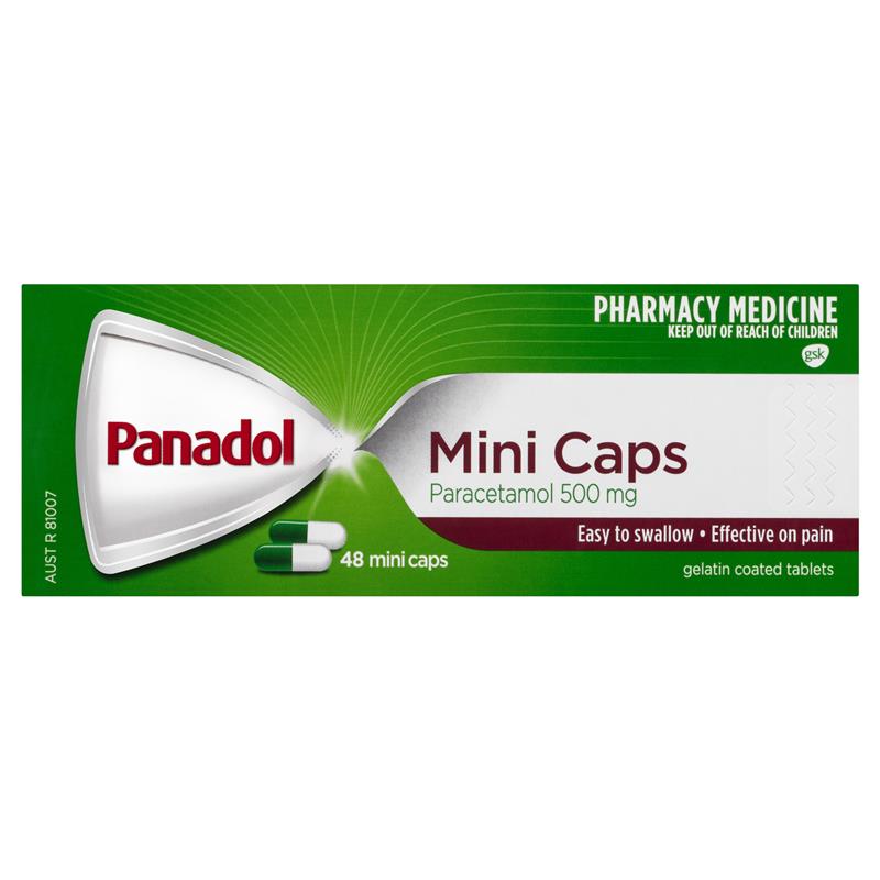 Buy Panadol Mini Caps for Pain Relief Paracetamol 500mg 48.