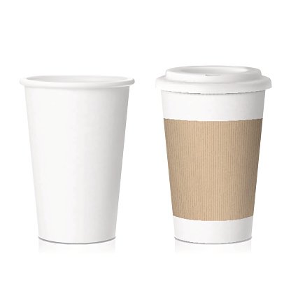 vector coffee paper cup Clipart Image.