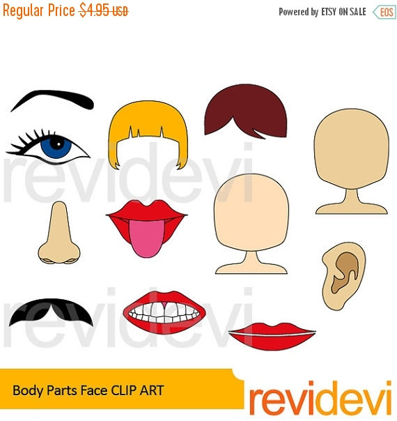 Face parts clipart.