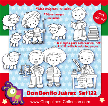 Benito Juárez Clipart, black and white, Blanco y negro, Mexico Set 122.