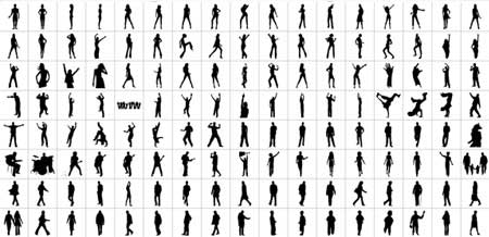 People Clip Art : 2500+ Silhouettes Vector Graphics.