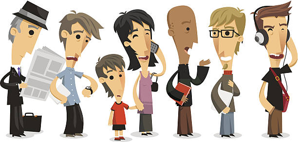 People Waiting In Line Clip Art, Vector Images & Illustrations.