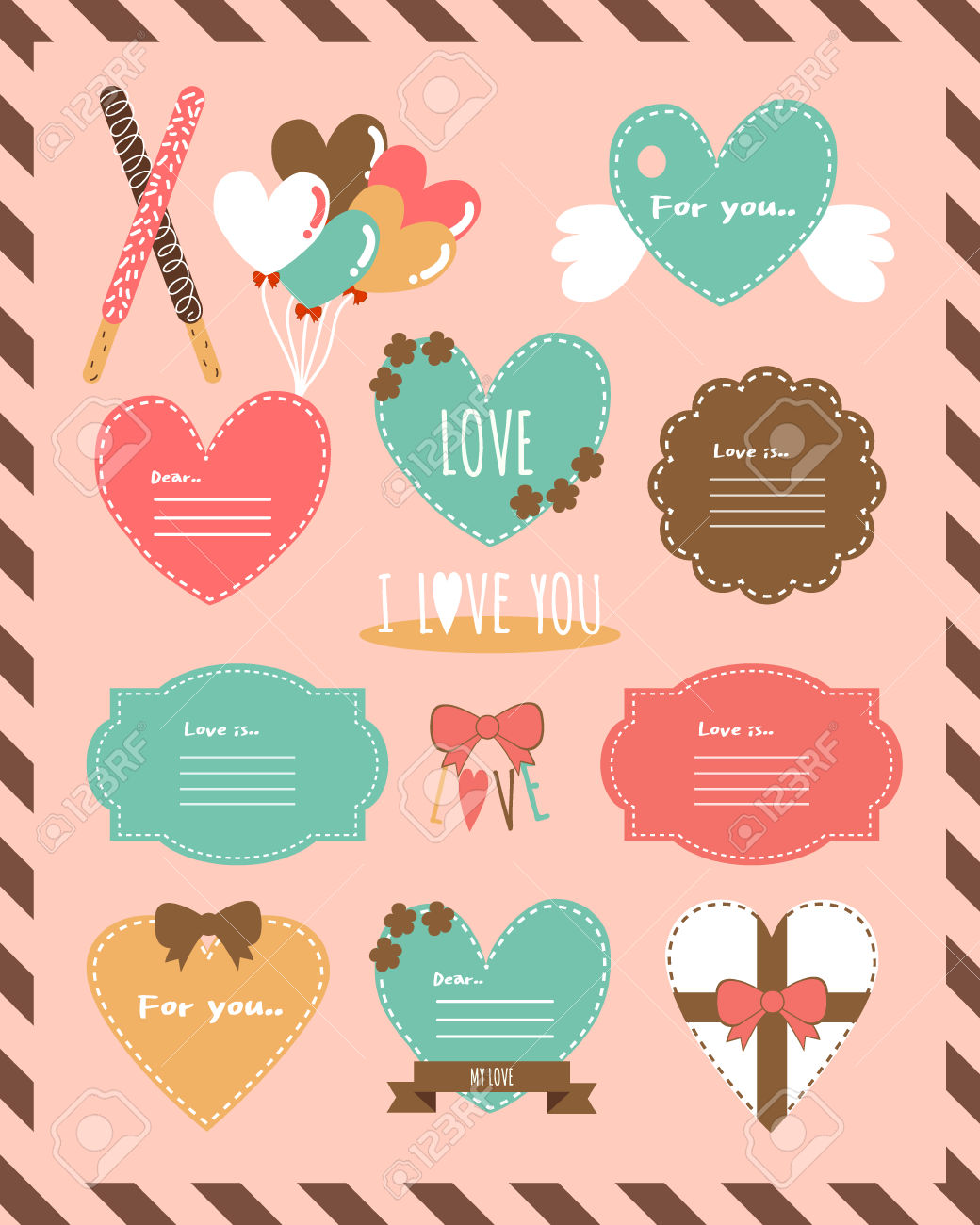 Pepero Day Design Source 2label Set Royalty Free Cliparts, Vectors.