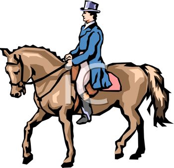 Picture of a Jockey Walking His Horse In a Vector Clip Art.