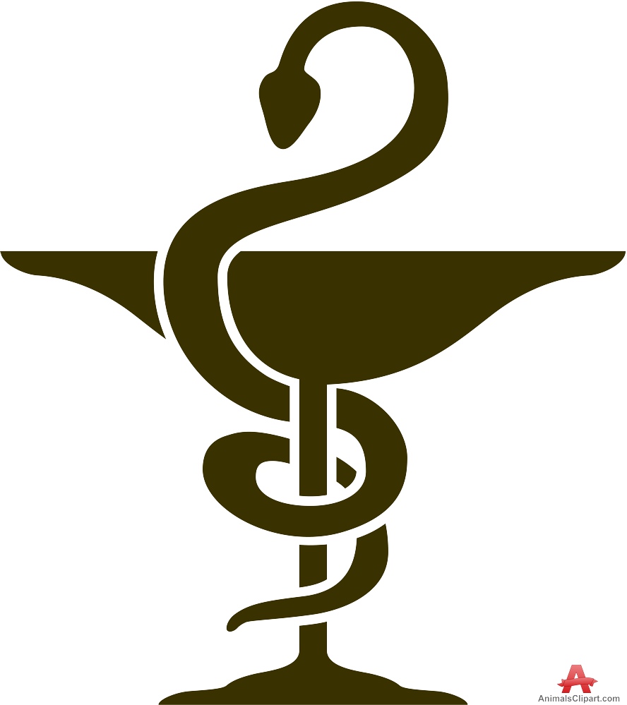 Bowl of Hygieia Pharmacy Symbol Stencil Clipart.