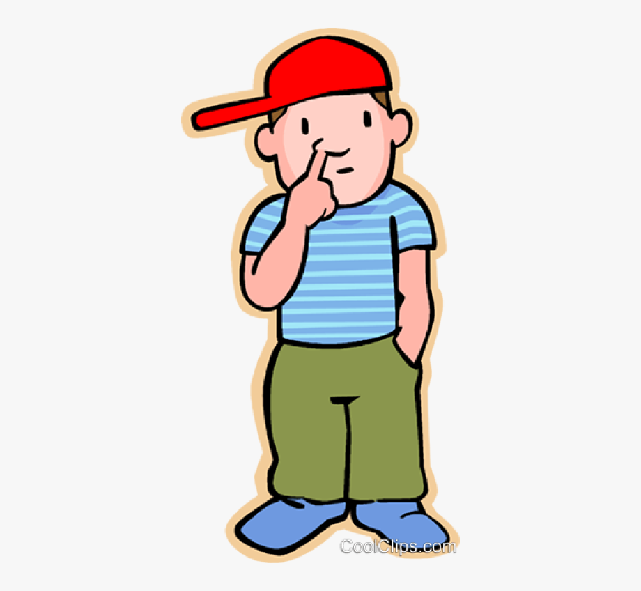 Little Boy Picking His Nose Royalty Free Vector Clip.