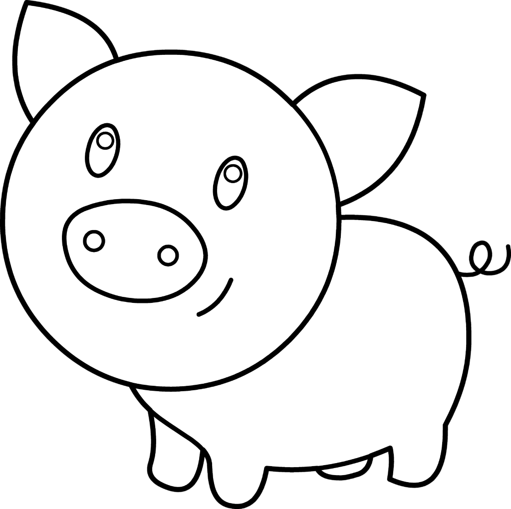 Free Pig Clipart Black And White, Download Free Clip Art.