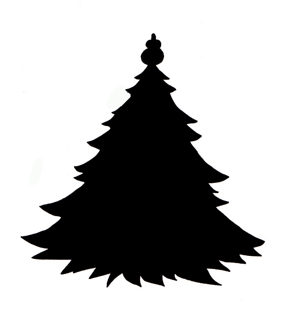 Silhouette Family Christmas Tree Clipart.