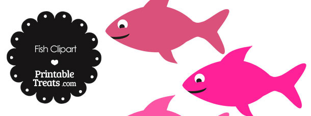 Fish Clipart in Shades of Pink — Printable Treats.com.