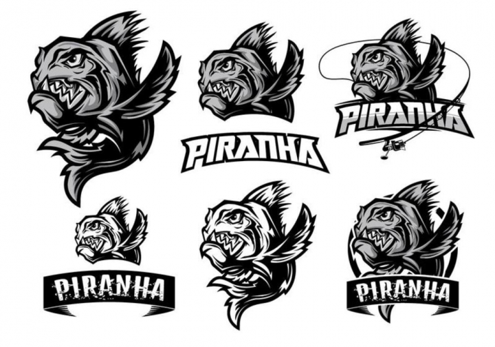 Premium Piranha Logo Element.