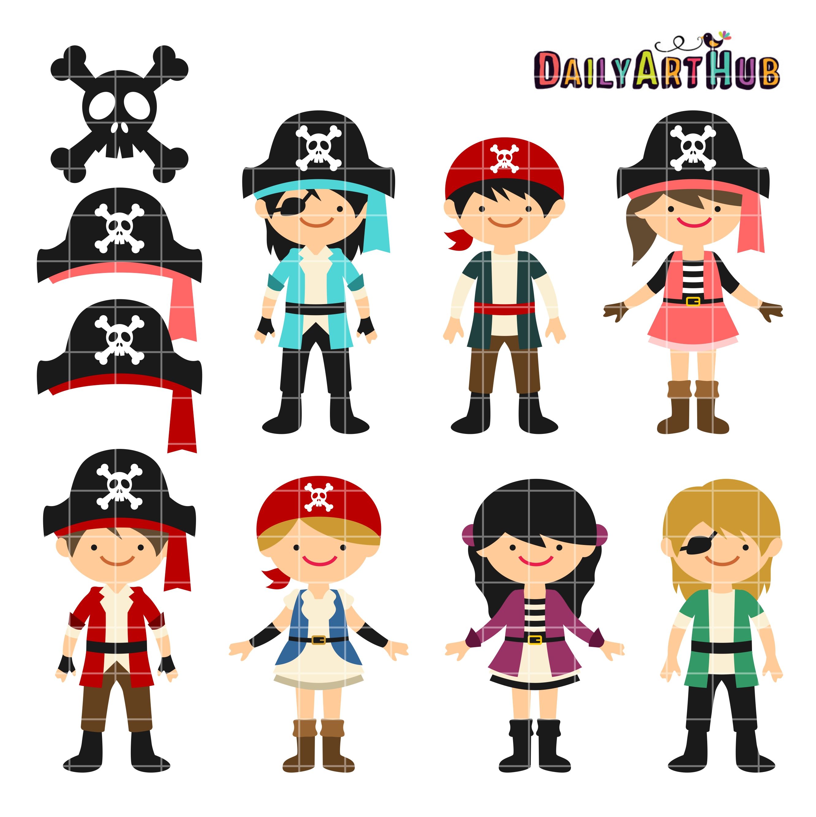 Pirates Clip Art Set.