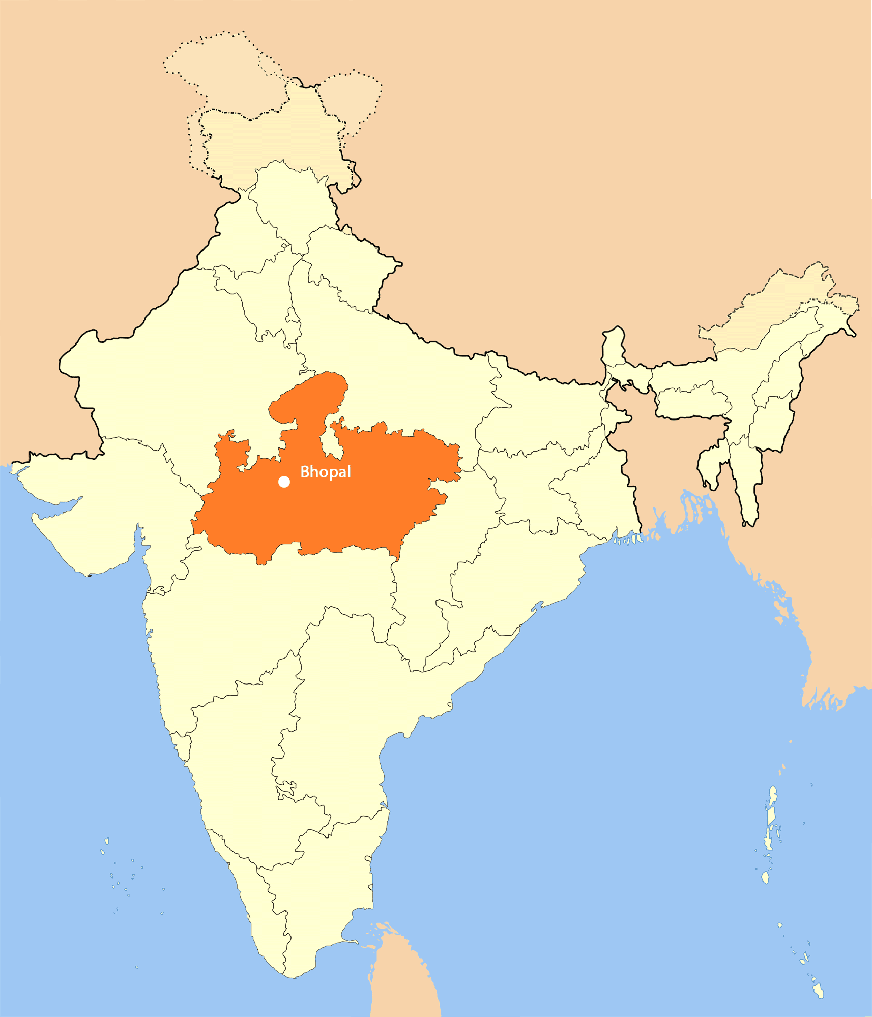 Location Map of Bhopal • Mapsof.net.