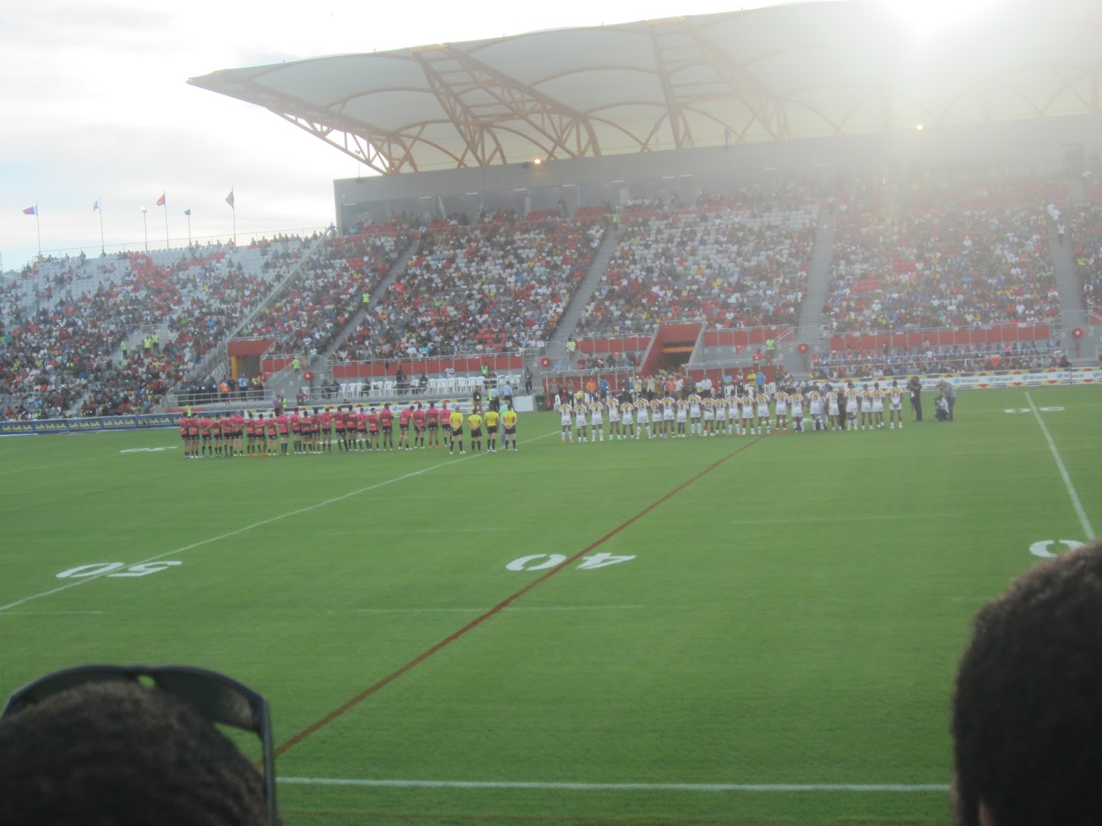 Penrith Panthers applaud PNG\'s National Football Stadium.