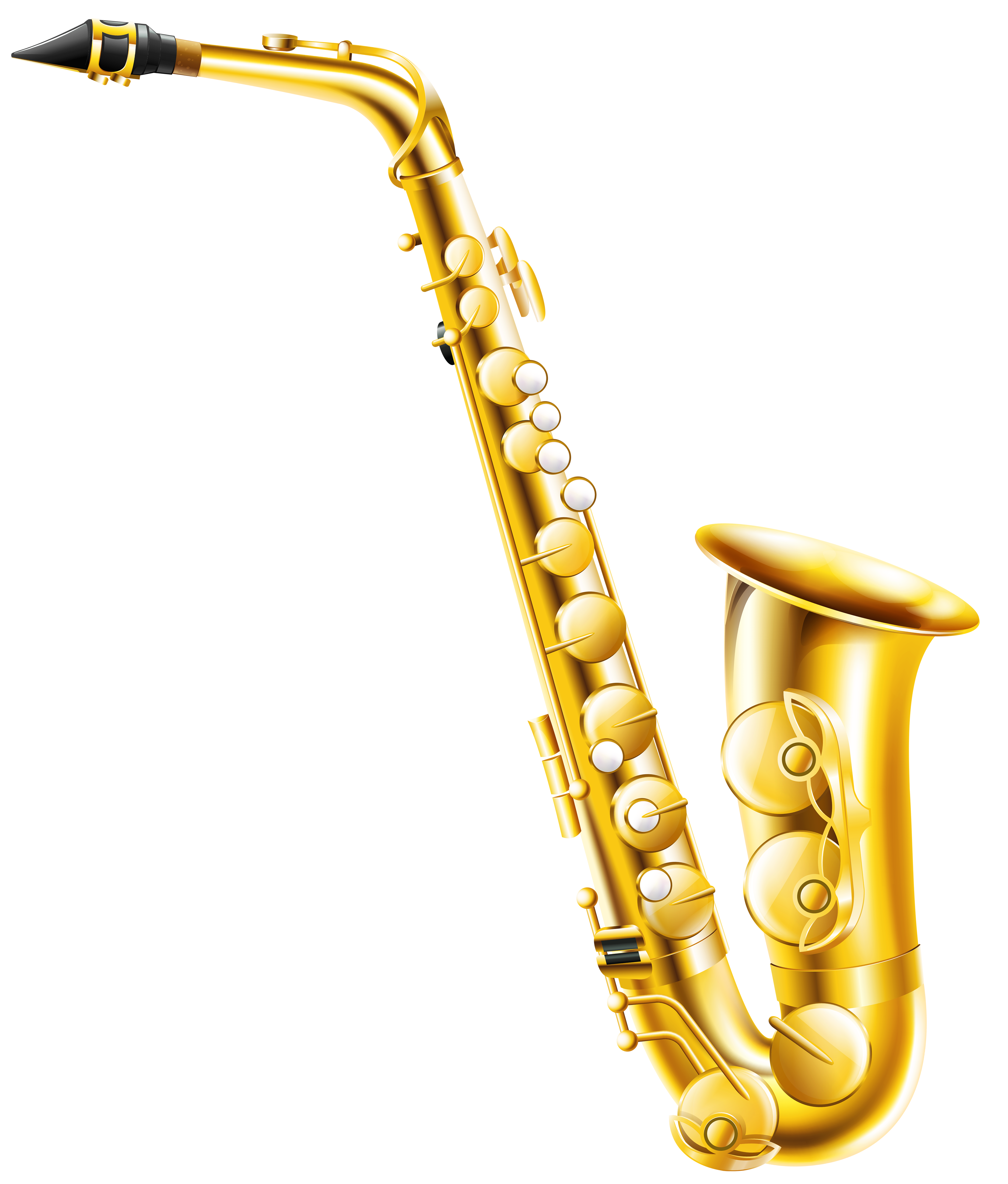 Transparent Saxophone PNG Clipart.