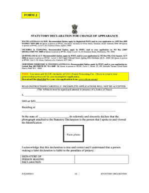 Statutory Declaration Form India.