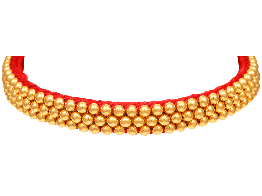 Gold Beads Design With Thread Thushi.