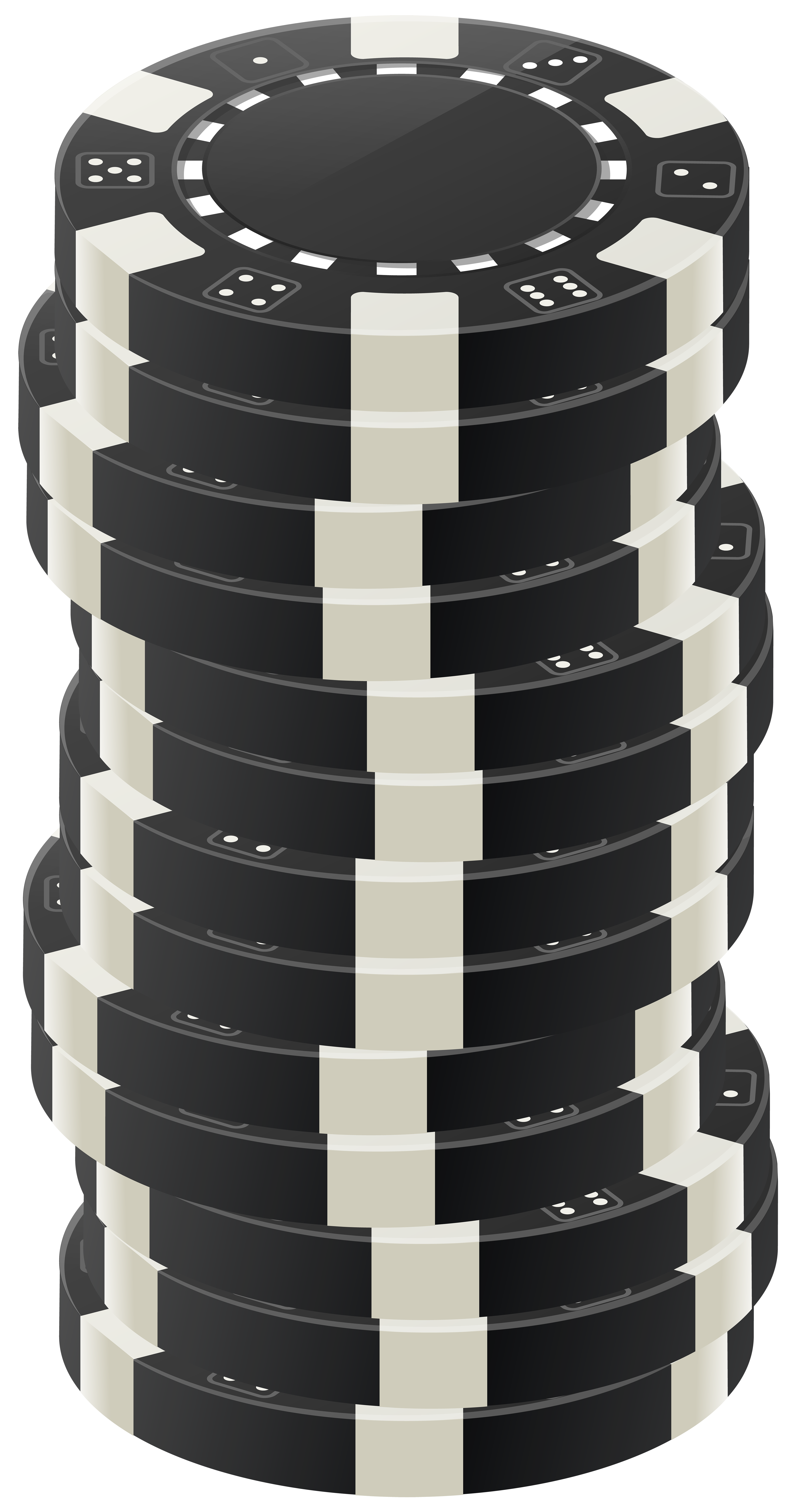 Black Poker Chips PNG Clip Art.