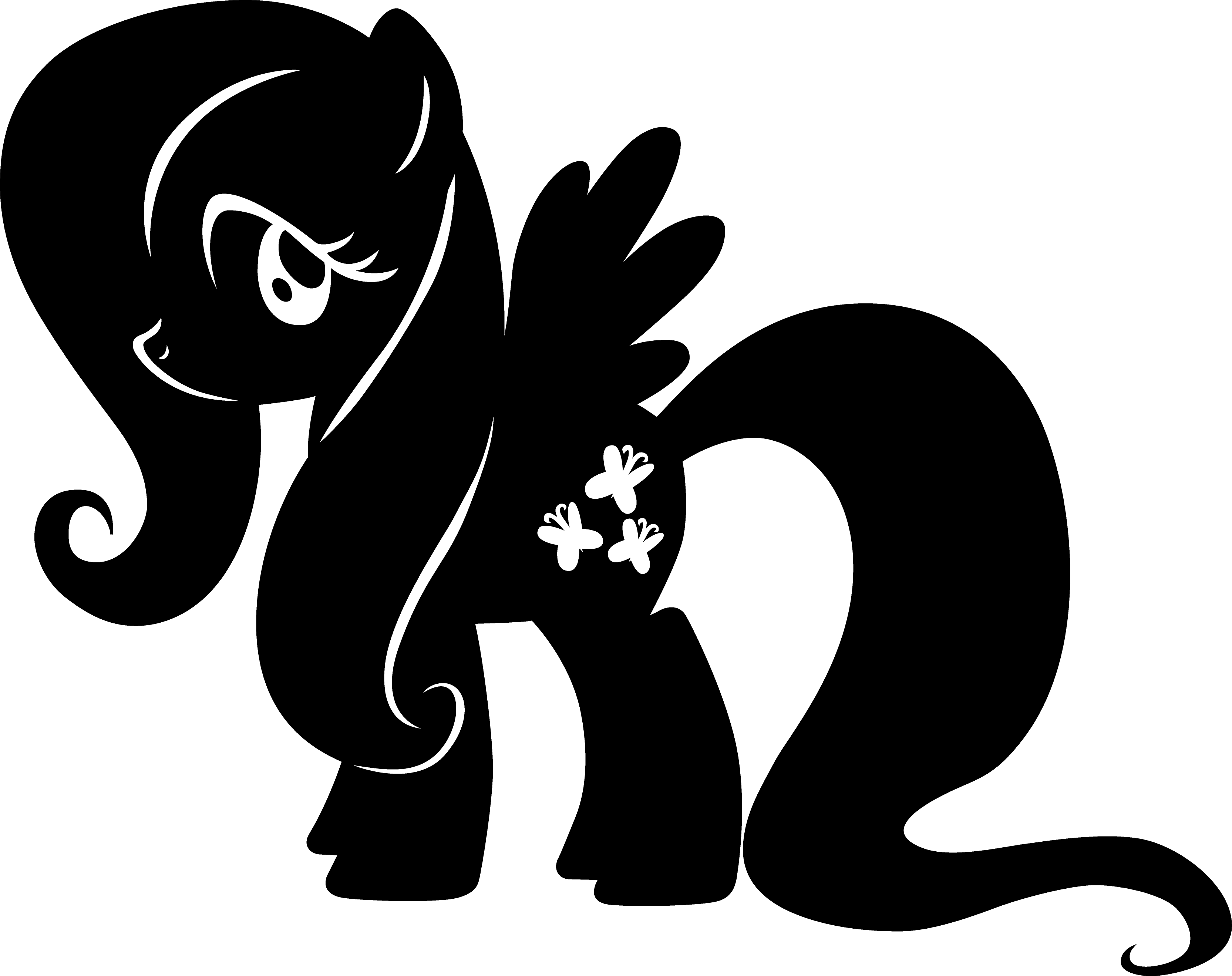 Fluttershy Silhouette by LeafIt.deviantart.com on @deviantART.