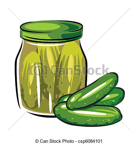 Vector Clip Art of %u0441anned pickles.