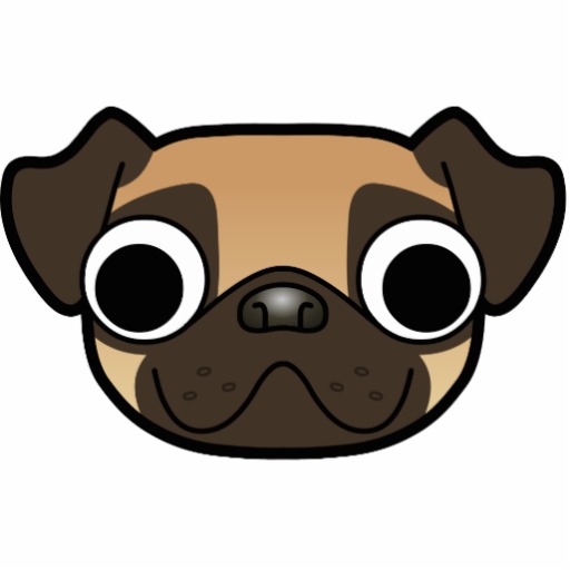 Pug clipart traceable.