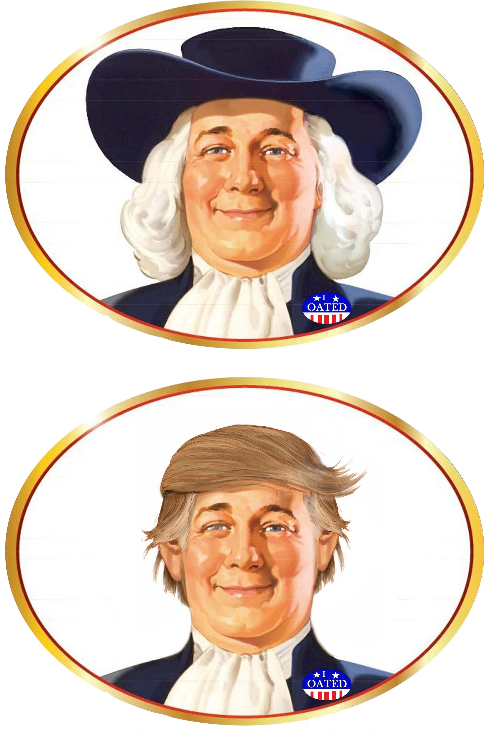 The quaker oats guy kind of looks like a charming Donald.