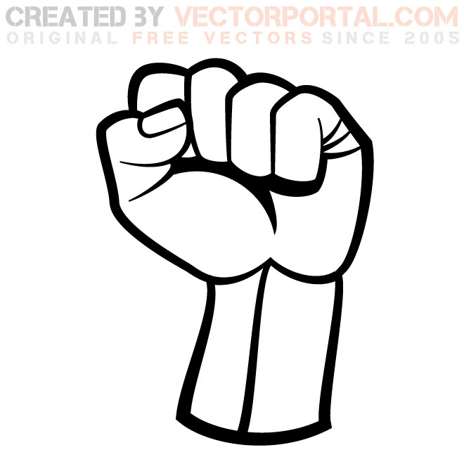 RAISED FIST VECTOR GRAPHICS.