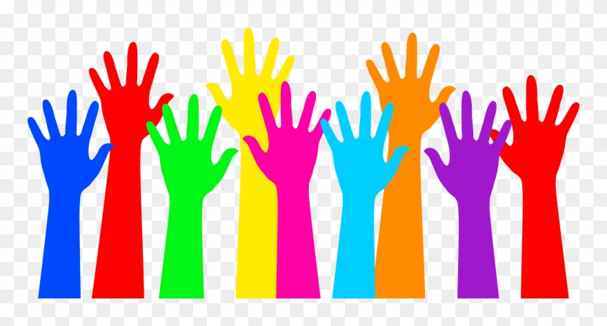 Rainbow Colored Raised Hands Clipart (#76182).