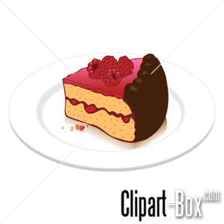 CLIPART PIECE OF RASPBERRY CAKE.