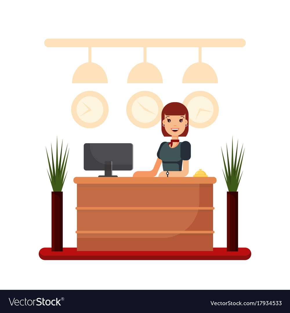 Hotel Reception Desk Clipart.