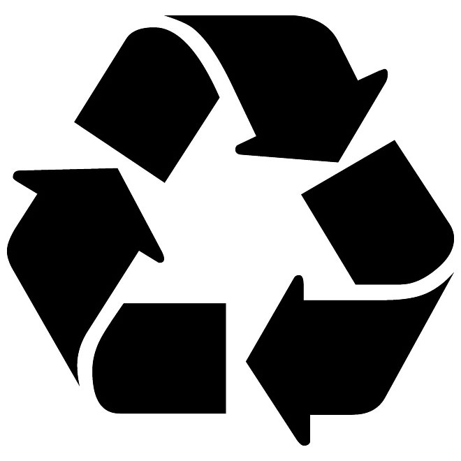 Recycle symbol vector label.