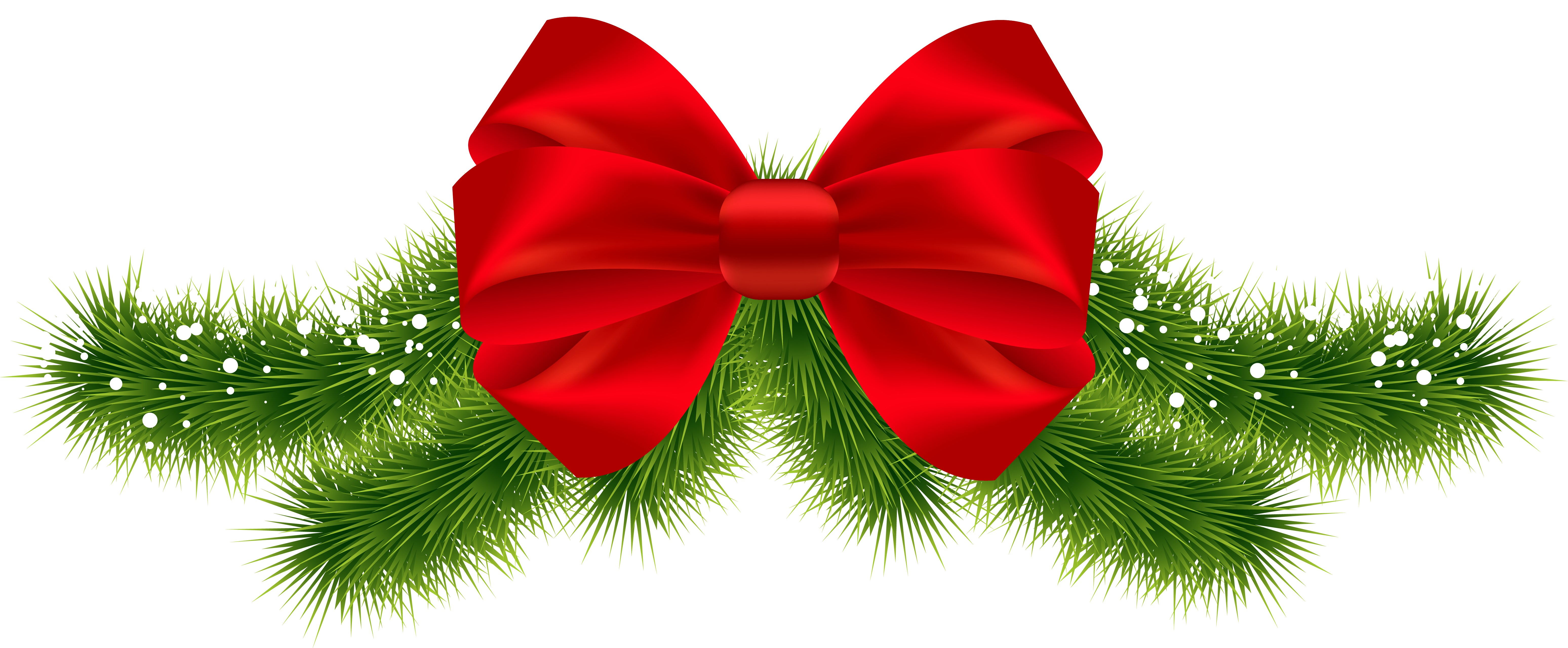 Christmas Red Bow PNG Clipart Image.