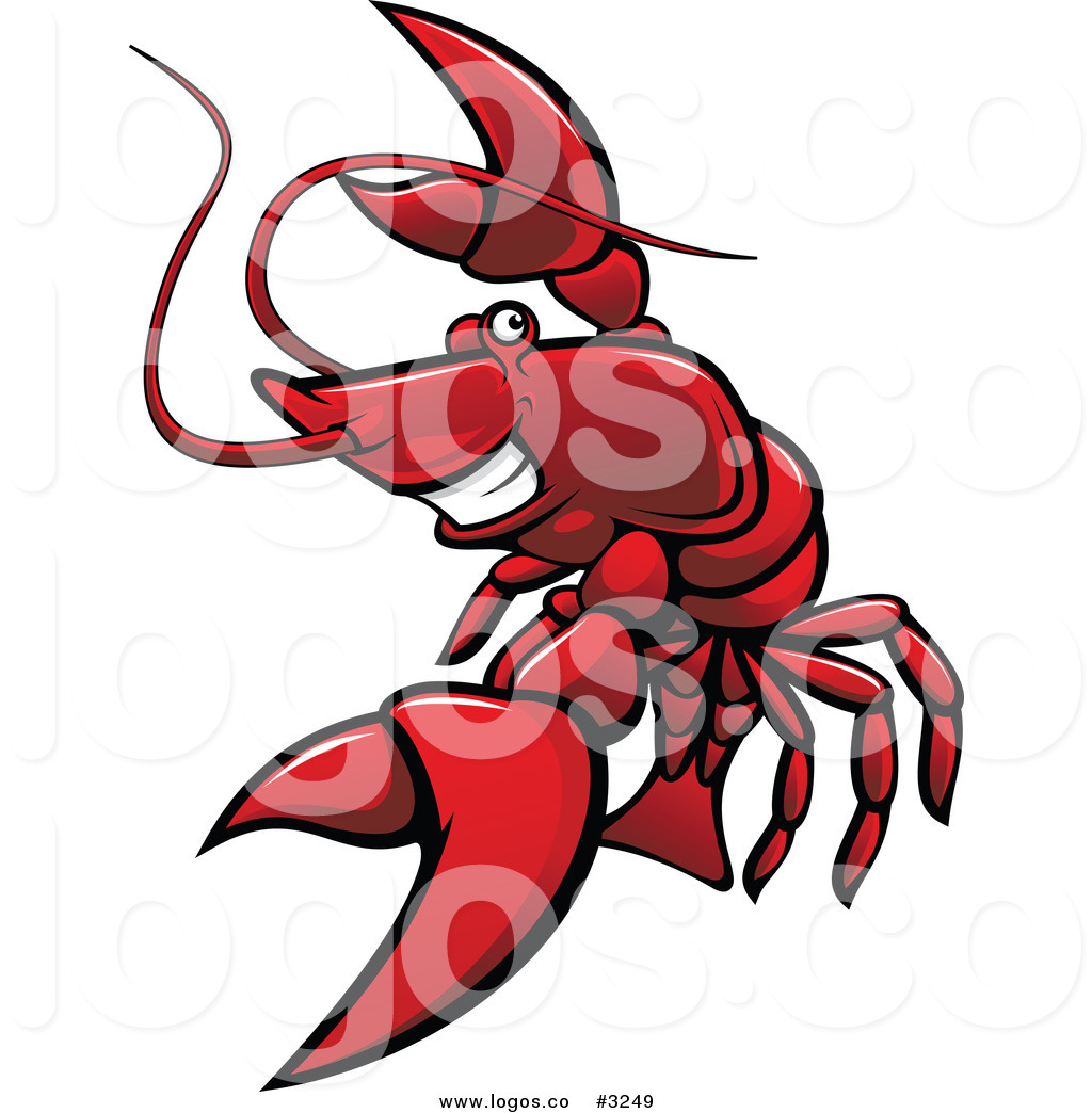 Royalty Free Vector of a Red Lobster Logo by Vector.