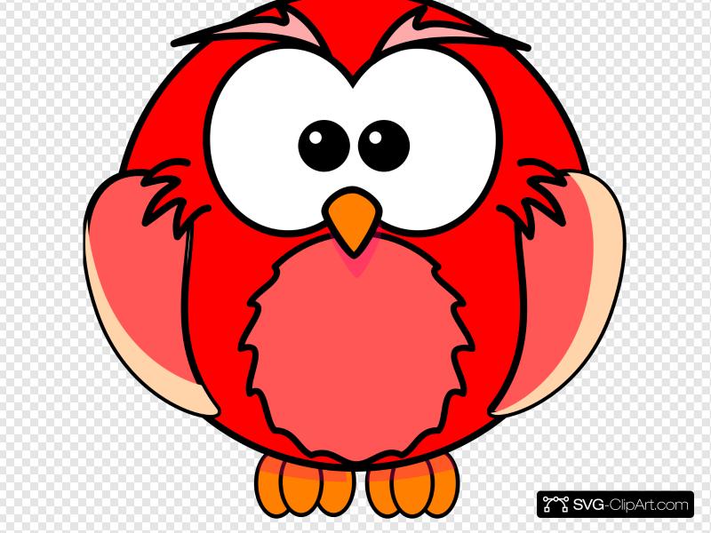 Red Owl Cartoon Clip art, Icon and SVG.